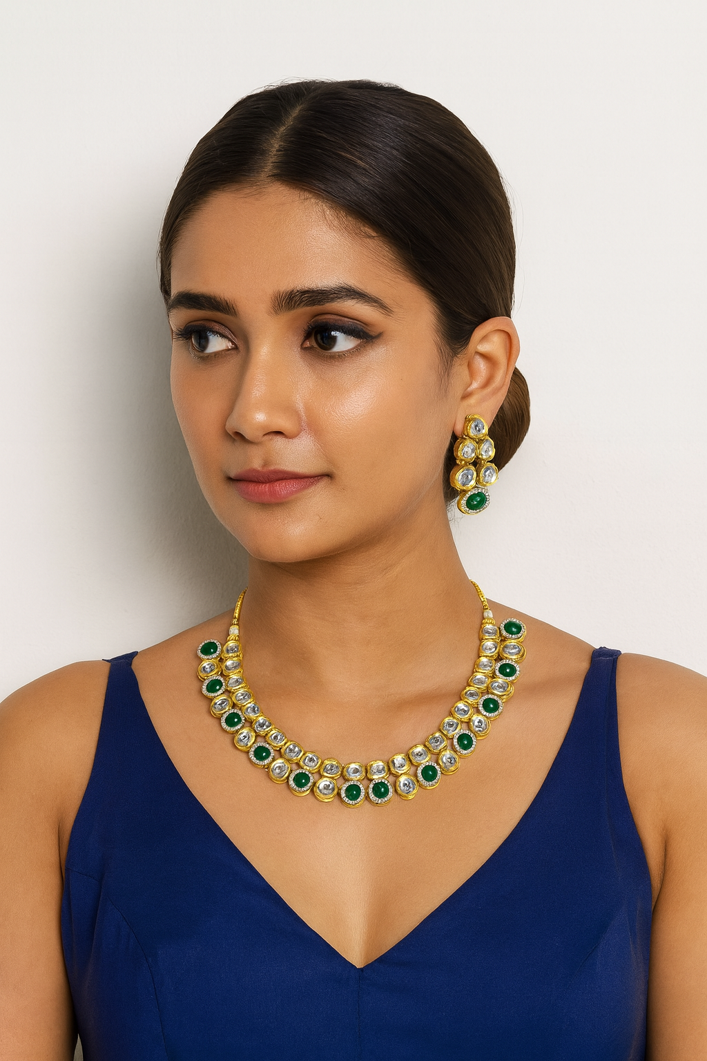 Vintage Charm Premium kundan set with monalisa stone