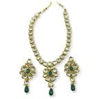 NS453 Green Kundan Necklace Earring Jewellery Set