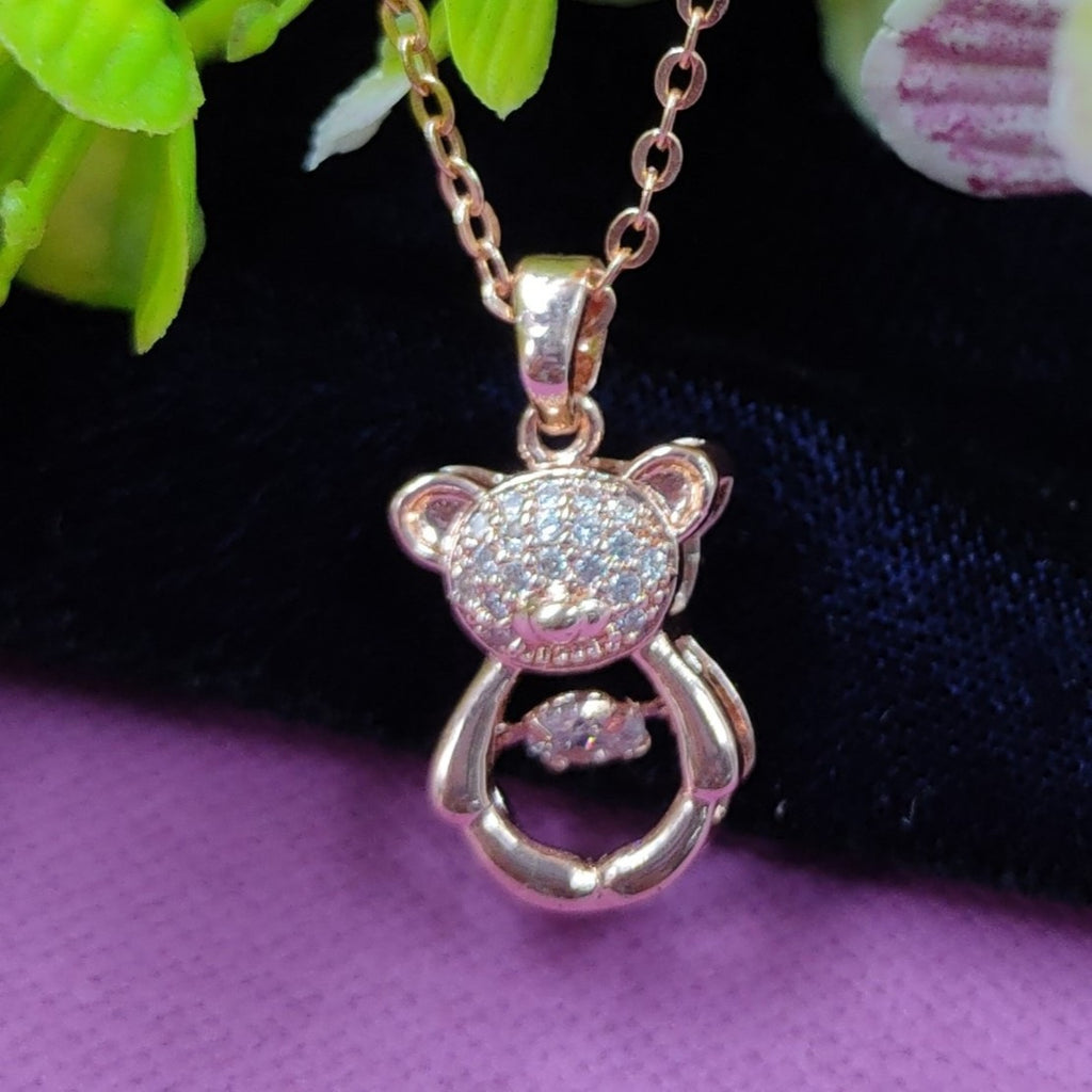 Teddy rosegold pendant necklace for women and girls